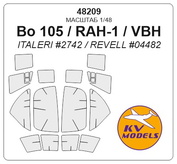 48209 KV Models 1/48 Маска для самолета Bo-105 / PAH-1 / VBH