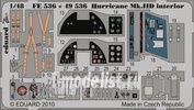 FE536 Eduard 1/48 Color photo etched parts for the Hurricane Mk. IID interior S. A. 
