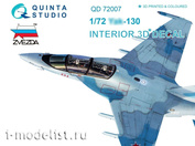 QD72007 Quinta Studio 1/72 3D interior Decal of the Yak-130 cabin (for the Zvezda model)