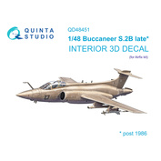 QD48451 Quinta Studio 1/48 3D Декаль интерьера кабины Buccaneer S.2B late (Airfix)