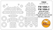 72622 KV Models 1/72 Набор окрасочных масок для FW-189A1/A-2   + маски на диски и колеса