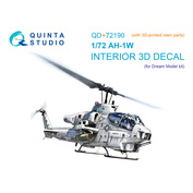 QD+72190 Quinta Studio 1/72 3D Декаль интерьера кабины AH-1W (Dream Model) (с 3D-печатными деталями)