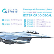 QP48029 Quinta Studio 1/48 Усиливающие накладки для F-16 block 40/42 (Kinetic 2022г. разработки)
