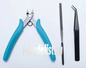 BTF001 Gunze Sangyo Kit of tools (wire cutter, needle files, tweezers)