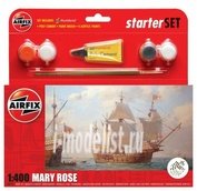 55114 Airfix 1/400 Mary Rose Starter Set (в набор входят краски, кисть и клей)