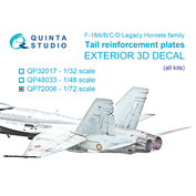 QP72006 Quinta Studio 1/72 Усиливающие килевые накладки F/A-18A/B/C/D (для allх моделей)