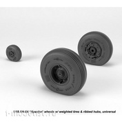 AW48331 Armory 1/48 Wheels for AH-64 Apache, ribbed hubs