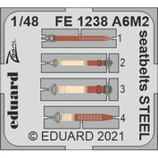 FE1238 Eduard 1/48 Фототравление для A6M2 стальные ремни