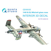 QD48436 Quinta Studio 1/48 3D Декаль интерьера кабины B-25J Mitchell Glass Nose (HK models)