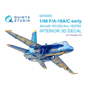 QD48283 Quinta Studio 1/48 3D Декаль интерьера кабины F/A-18A / C early (Hasegawa)