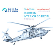 QDS+35108 Quinta Studio 1/35 3D Декаль интерьера кабины MH-60L (KittyHawk) (Малая версия) (с 3D-печатными деталями)