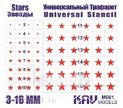 M001 KAV models Звезды - Универсальный трафарет