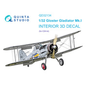 QD32134 Quinta Studio 1/32 3D Декаль интерьера Gloster Gladiator Mk I (ICM)