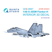 QDS-48667 Quinta Studio 1/48 ЗD Декаль кабины для Суххой-30СМ (Zvezda) (малая версия)