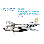 QD48501 Quinta Studio 1/48 3D Декаль интерьера кабины A-26C Invader (ICM)