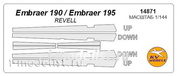 14871 KV Models 1/144 Набор окрасочных масок для Embraer 190 / 195