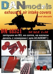 DM48521 DANmodel 1/48 MiG-29 plugs on v3, nozzles, blinds + decal with numbers (ACADEMY)