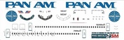 737200-02 PasDecals Decal 1/144 Scales at Boeng 737-200 Pan-Am without a band