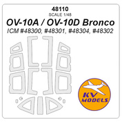 48110 KV Models 1/48 OV-10A / OV-10D Bronco (ICM #48300, #48301, #48304, #48302) + masks for wheels and wheels