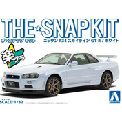 06251 Aoshima 1/32 Автомобиль Nissan R34 Skyline GT-R - Белый (The Snap Kit)