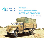 QD48294 Quinta Studio 1/48 3D Декаль интерьера кабины семейство Opel Blitz (Tamiya/Italeri)