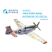 QD48533 Quinta Studio 1/48 3D Декаль интерьера кабины P-51B/C (Eduard)