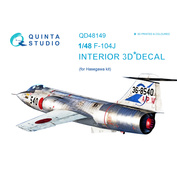 QD48149 Quinta Studio 1/48 3D Cabin Interior Decal F-104J (for Hasegawa model)