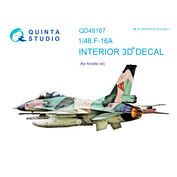 QD48167 Quinta Studio 1/48 3D Cabin Interior Decal F-16A (for Kinetic model)