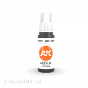 AK11112 AK Interactive acrylic Paint 3rd Generation Grim Brown 17ml