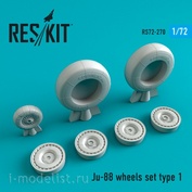 RS72-0270 RESKIT 1/72 Resin Wheels for Ju-88, Type 1