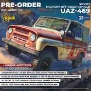 43007 Zvezda 1/43 PRE-ORDER Soviet military SUV UAZ-469