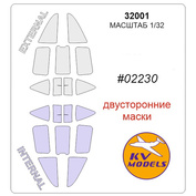 32001 KV Models 1/32 Set of paint masks for MiG-3 (double-Sided masks)