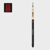 К2-2 128 Кисть Миниатюра/ колонок/ плоская 2/ ручка скошенная утолщенная с черным матовым кончиком/ белая обойма