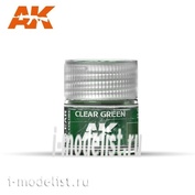RC505 AK Interactive Краска акриловая Clear Green (прозрачный зеленый) 10ml