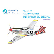 QD72140 Quinta Studio 1/72 3D Декаль интерьера кабины P-51D поздний (Airfix)