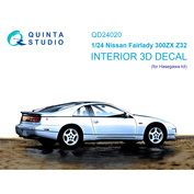 QD24020 Quinta Studio 1/24 3D Декаль интерьера кабины Nissan Fairlady 300ZX Z32 (Hasegawa)