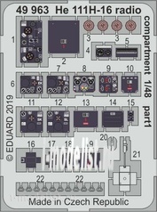 49963 Eduard photo etched parts for 1/48 He 111H-16 radio operator compartment