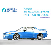 QD24017 Quinta Studio 1/24 3D Декаль интерьера кабины Nissan Skyline GT-R R32 (Hasegawa)