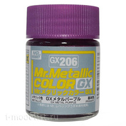 GX206 Gunze Sangyo Paint Mr. Hobby Mr. Metallic Color GX: Metallic Purple, 18 ml.