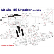 UR72151 UpRise 1/72 Декали для AD-6 (A-1H) Skyraider, тех. надписи (белые)
