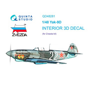 QD48281 Quinta Studio 1/48 3D Decal interior cabin Yak-9D (Zvezda)