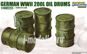 L3513 Great Wall Hobby 1/35 WWII German 200L Oil Drums