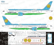 788-009 Ascensio 1/144 Декаль на самолет боенг 787-8 Dremliner (Uzbekistan Airways)