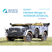 QD35027 Quinta Studio 1/35 3D Декаль интерьера кабины для Horch 4X4 type 1a (для модели Tamiya)