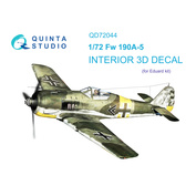 QD72044 Quinta Studio 1/72 3D Interior Decal Fw 190A-5 (Eduard) 