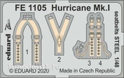 FE1106 Eduard photo etched parts for 1/48 Hurricane Mk. I steel belts