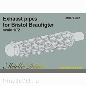 MDR7202 Metallic Details 1/72 Exhaust Pipes for Bristol Beaufighter
