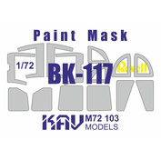 M72 103 KAV models 1/72 Маска для окраски остекления моделей вертолетов BK-117 (Revell)