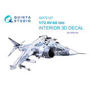 QD72127 Quinta Studio 1/72 3D Декаль интерьера кабины AV-8A поздний (Airfix)