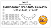 14612 KV Models 1/144 Набор окрасочных масок для CRJ-100/200 + маски на диски и колеса